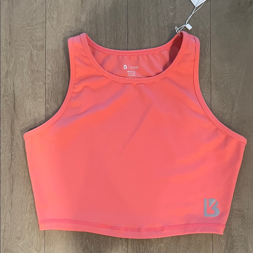 BuffBunny Pink High-Neck Crop Tank